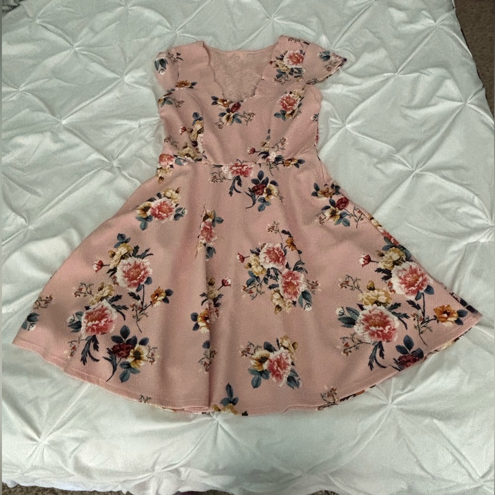 Three Hearts Pink Floral Women’s Dress